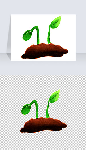 卡通小芽发芽png