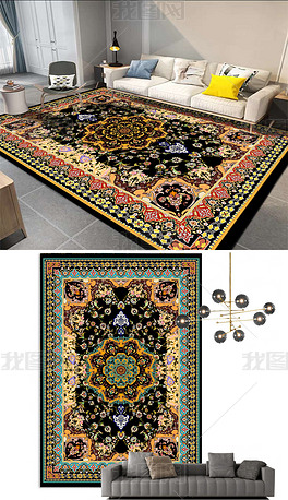 原创新款波斯奢华高清古典欧式地毯设计