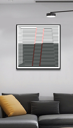 梯形艺术装饰画|现代时尚简约黑白梯形客厅卧室艺术装饰画