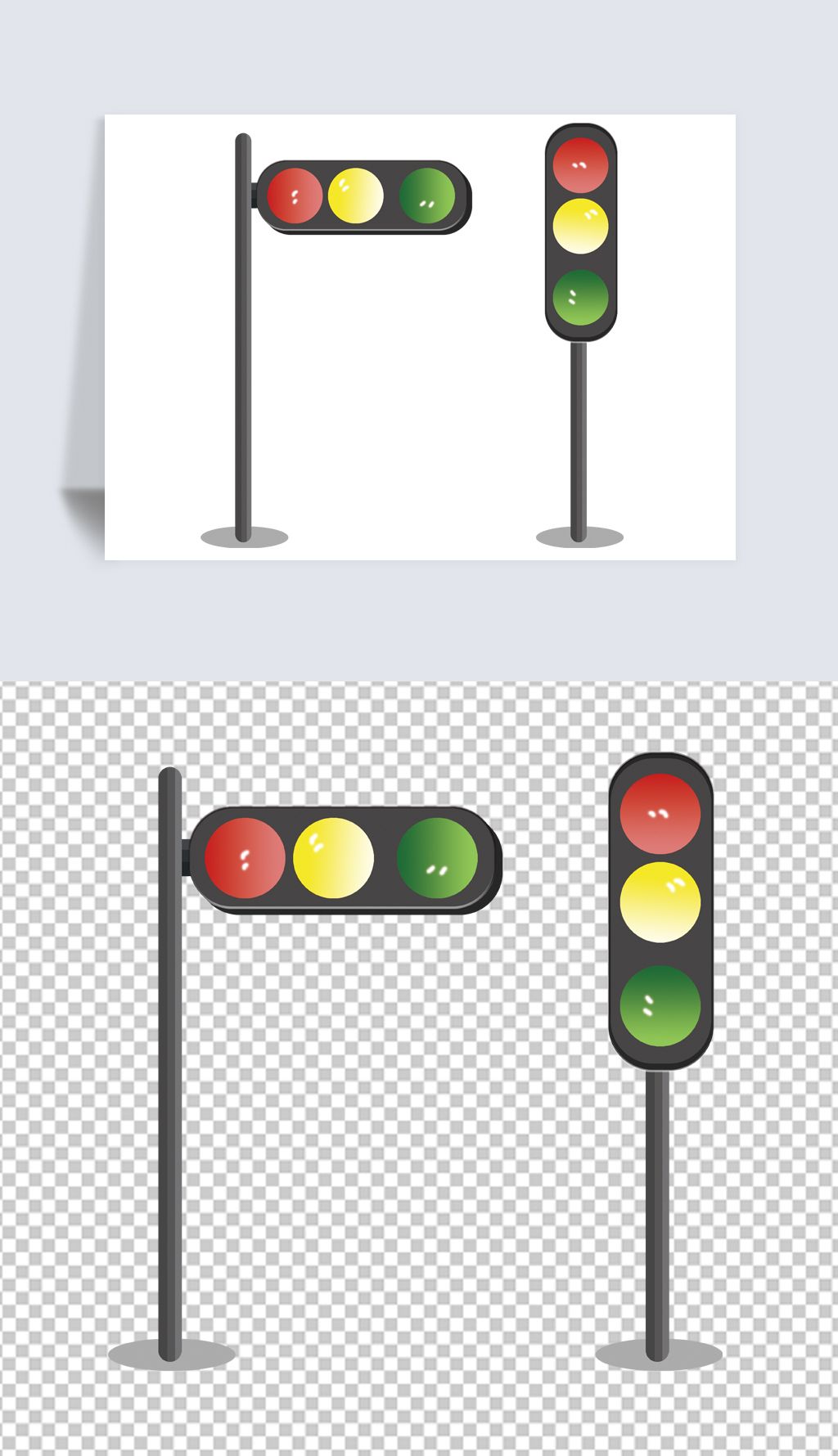 原創交通信號燈紅綠燈卡通手繪素材png版權可商用