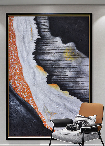 竖幅装饰油画玄关抽象(六十一)