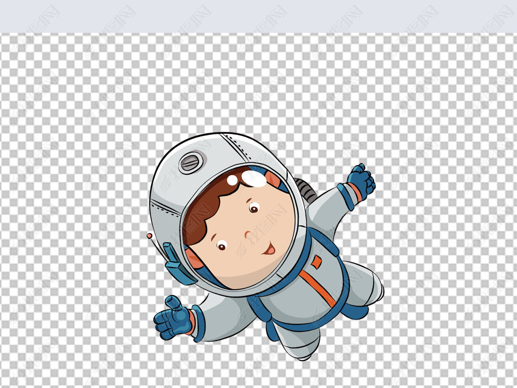 可爱漂亮的太空人卡通人物形象免扣原创素材