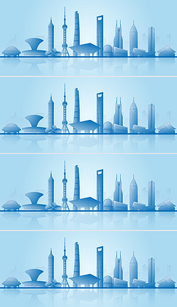 上海地标上海建筑上海城市剪影