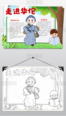 原创华佗小报手抄报模板华佗手术word手抄报-版权可商用