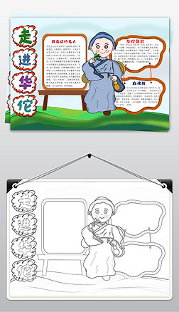 华佗小报手抄报模板华佗手术word手抄报