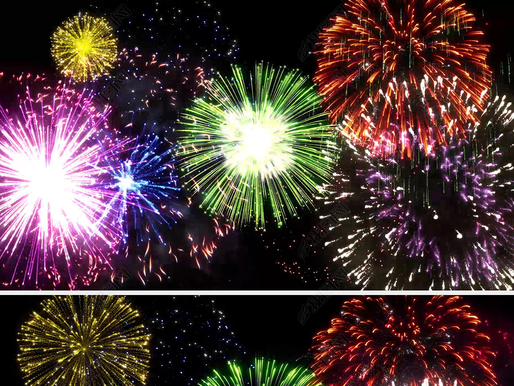 绚丽烟花焰火礼花绽放节日庆典背景视频