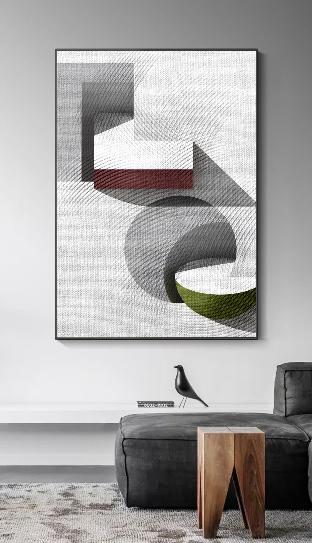 花纹图案-现代简约抽象几何立体艺术色块晶瓷画北欧花纹图案家居数码