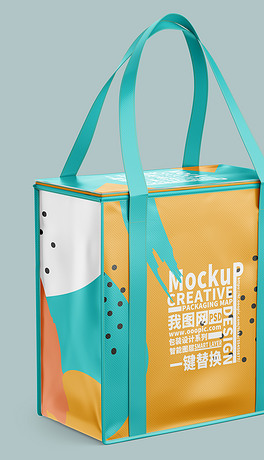 手提外卖保温袋帆布袋样机