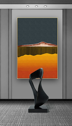 艺术玄关油画现代简约抽象画色块肌理装饰画轻奢晶瓷画入户玄关画