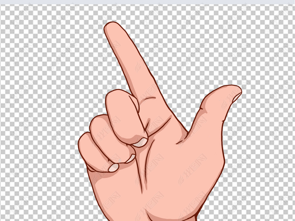 卡通手语手势捌手势八