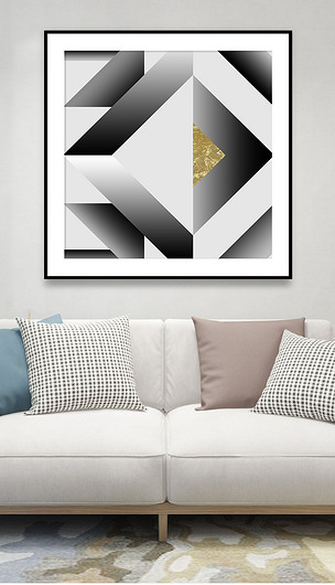 花纹图案后现代简约北欧抽象黑色几何色块方形花纹图案家居数码图案