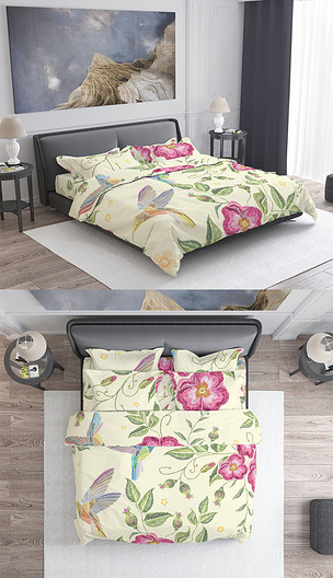 家居四件套床单被套枕头图案设计