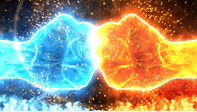 大气震撼拳头火焰巅峰对决ae模板不要插件