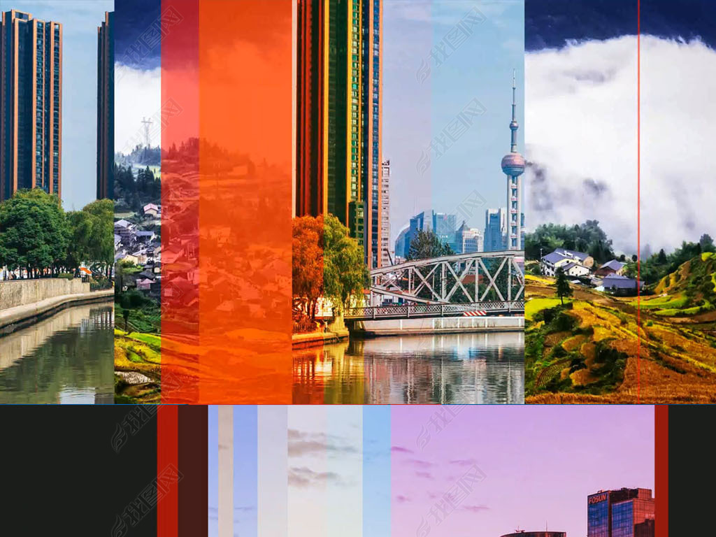 多彩抖动故障图片转场过渡效果AE模板