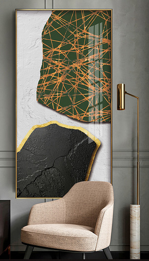 花纹图案后现代简约工业风抽象几何色块金色线条花纹图案家居数码图案