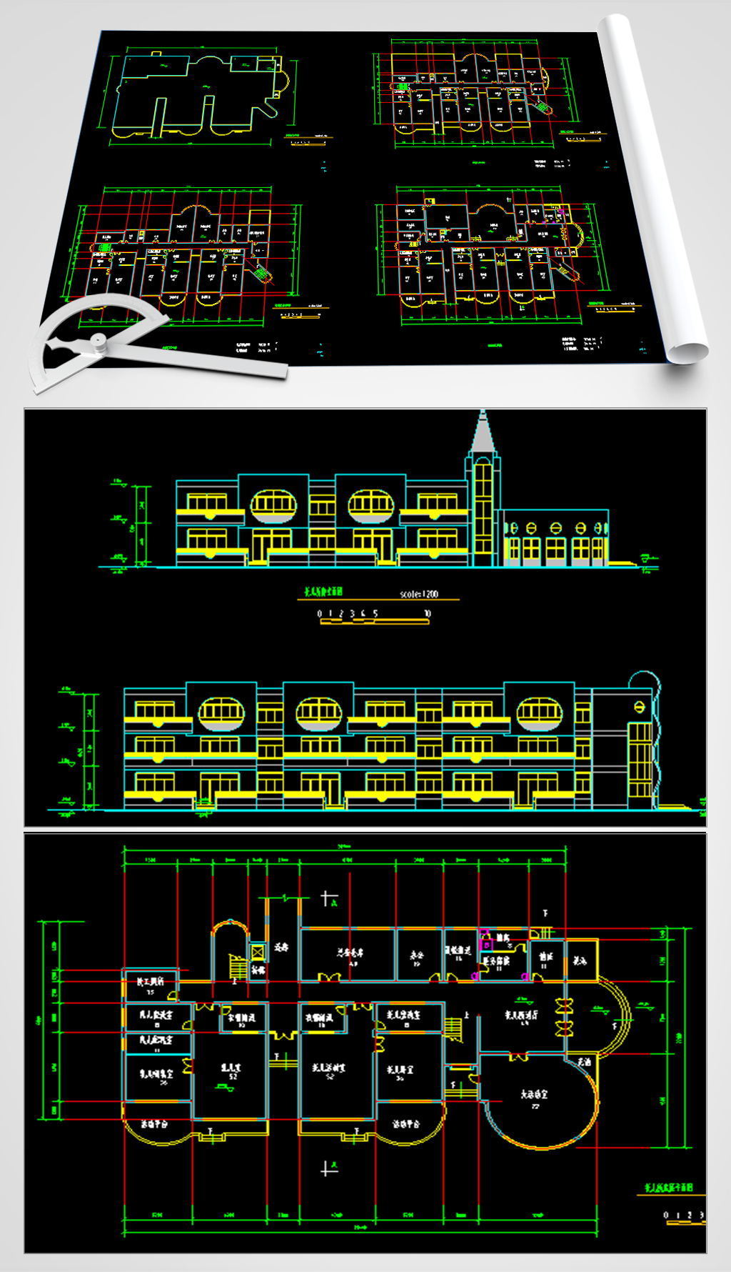 幼儿园托儿所cad平面设计图下载-编号23490026-cad图纸-我图网