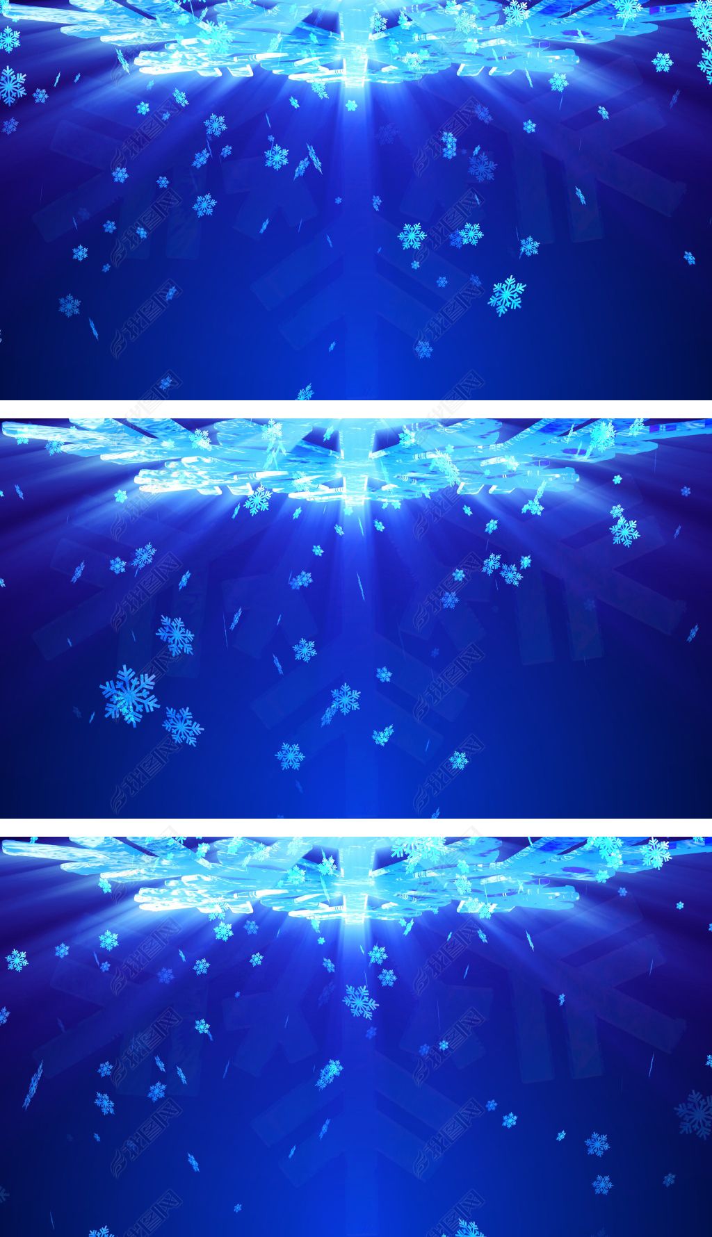 4k冰雪奇缘圣诞节蓝色雪花主题背景