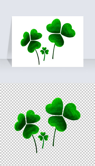 卡通三叶草植物png