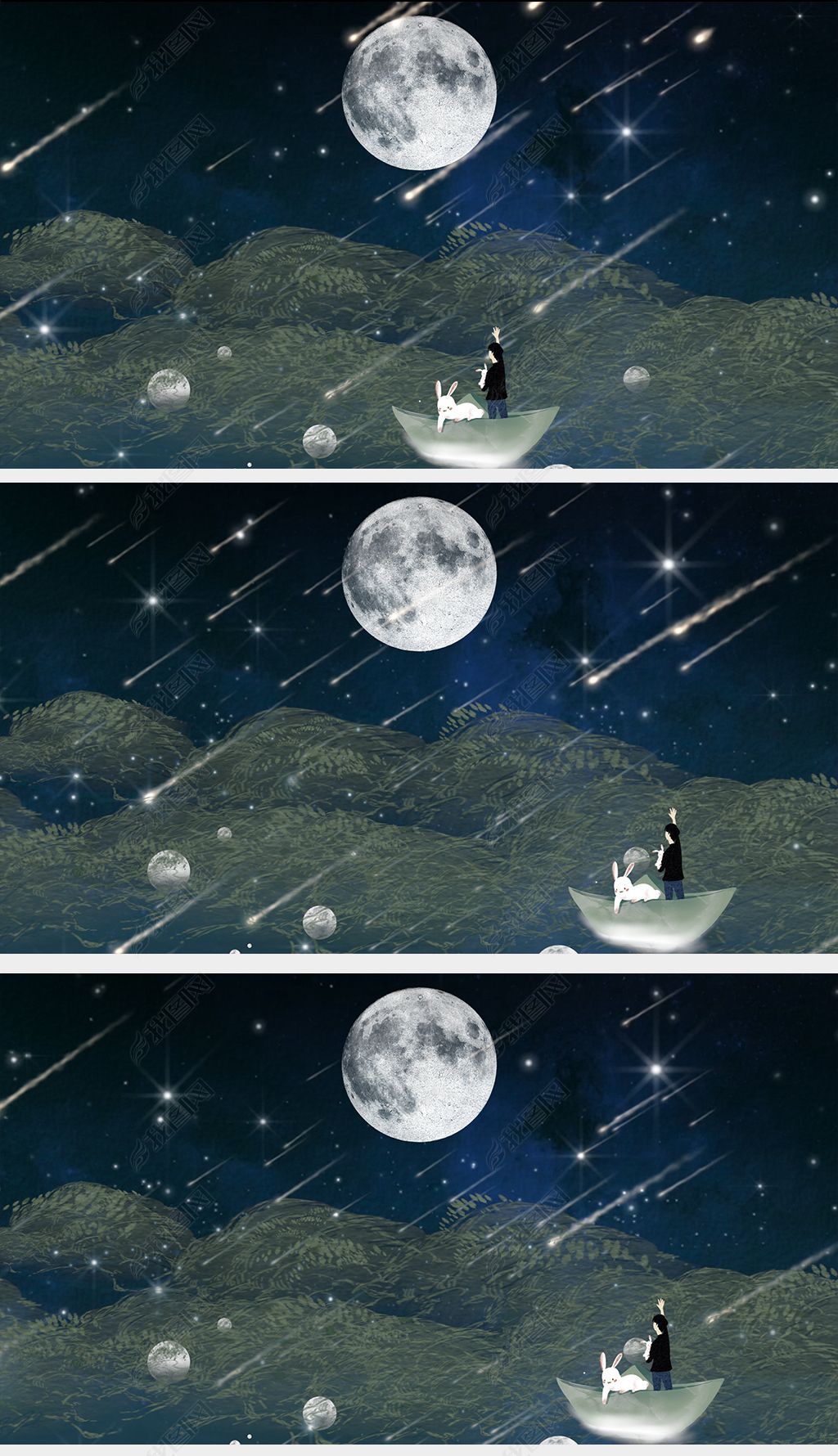 夜空流星划过歌曲月半小夜曲孤独编舞led舞台背景视频