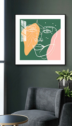 波普人物装饰画|莫兰迪色装饰画个性小众波普艺术抽象人物