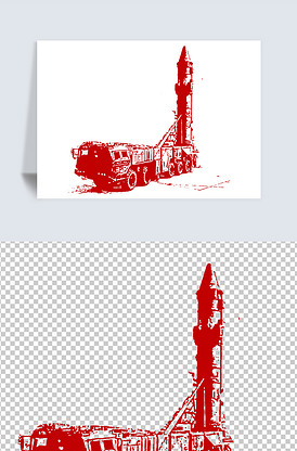 中国导弹东风系列东风21东风26东风5png线描素材