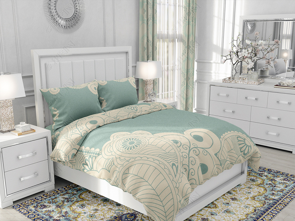 家居四件套床单被套枕头图案设计