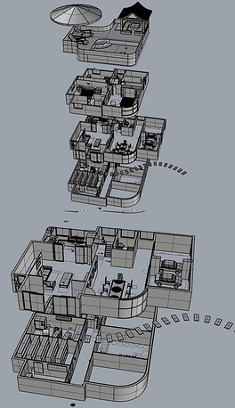 户型图房屋爆炸图楼层犀牛模型