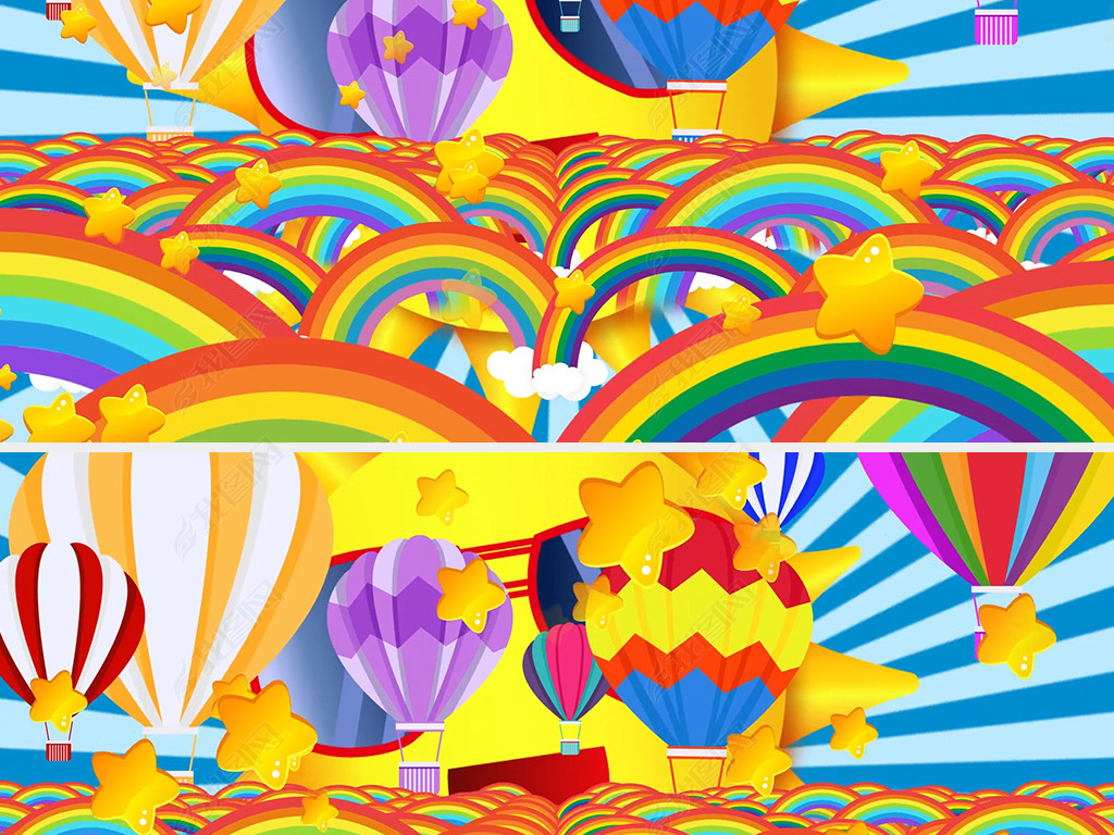 彩虹的约定儿童歌曲舞蹈演出LED视频