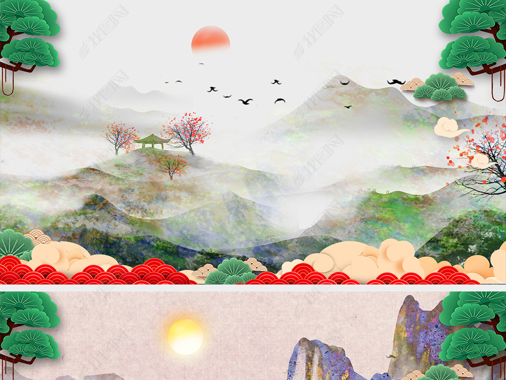 东宫歌曲初见古风舞蹈中国唯美山水舞台背景视