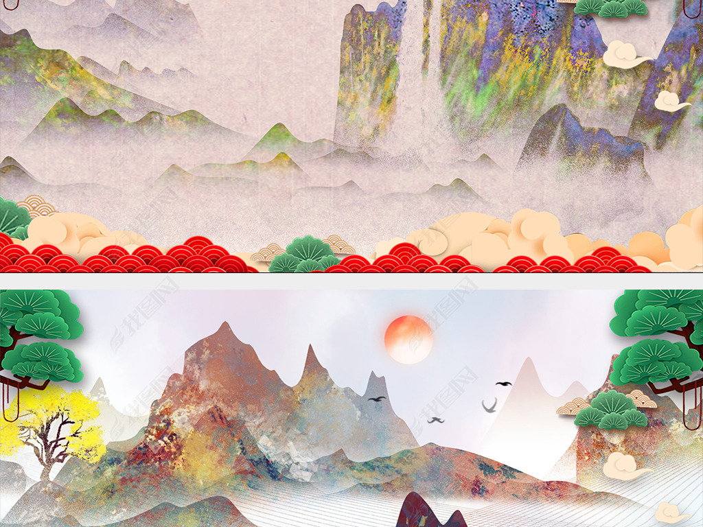 东宫歌曲初见古风舞蹈中国唯美山水舞台背景视