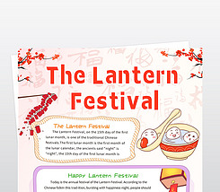 元宵节英语小报春节手抄报闹元宵电子小报