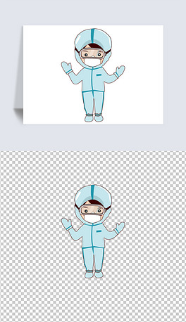 防护服Q版口罩图片