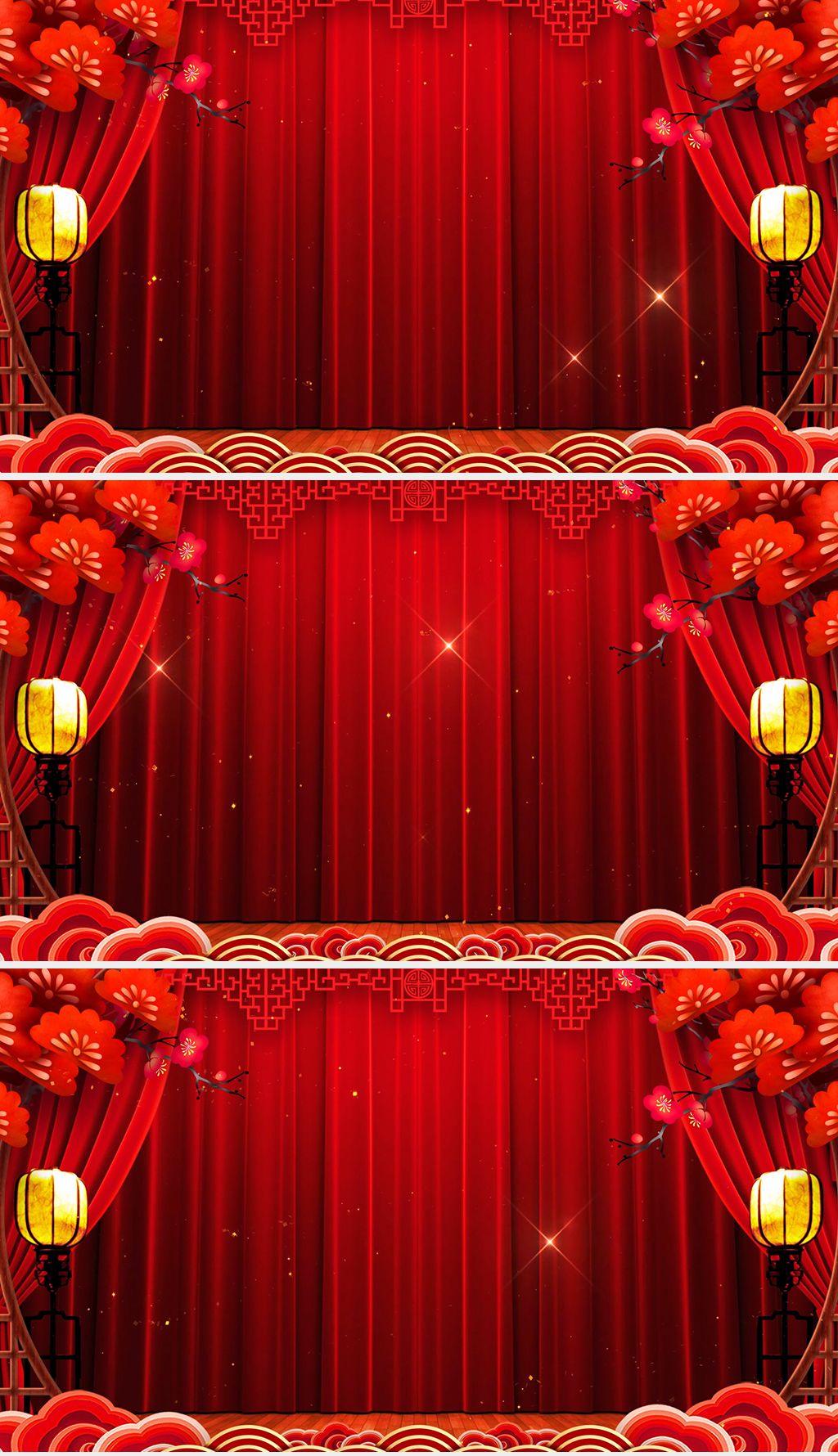 中国风红色喜庆帘幕幕布led背景视频