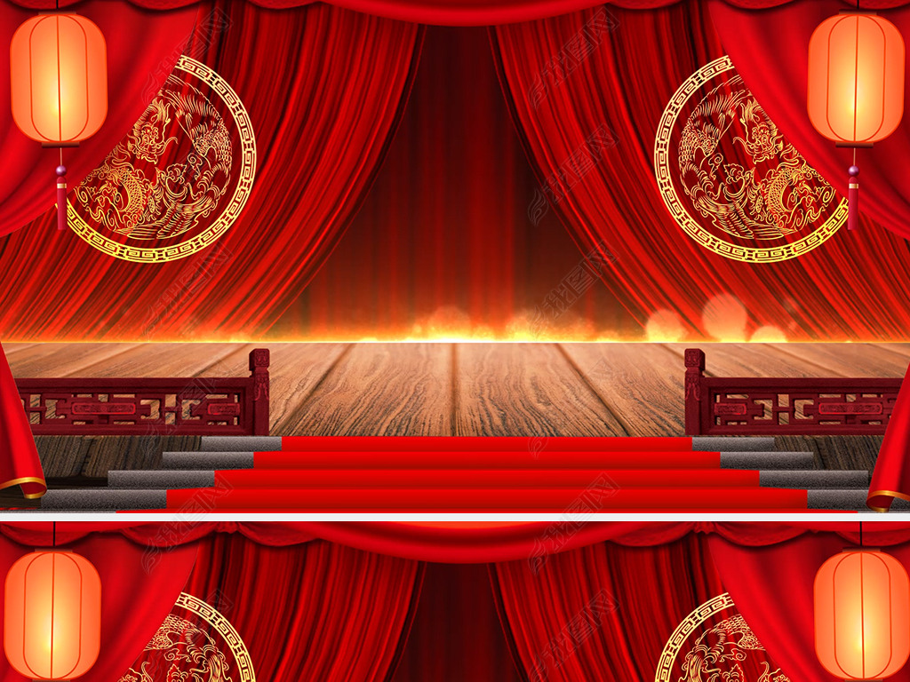 中国风龙凤呈祥中式婚礼舞台背景视频