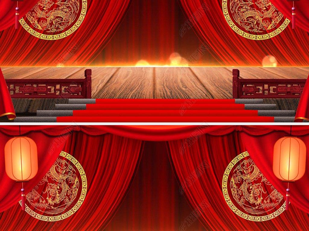 中国风龙凤呈祥中式婚礼舞台背景视频