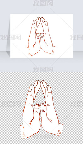 祈福求佛手势png
