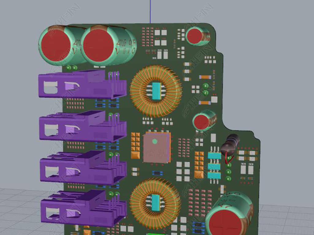 原创电路板电子元件芯片犀牛模型3d模型obj模型版权可商用