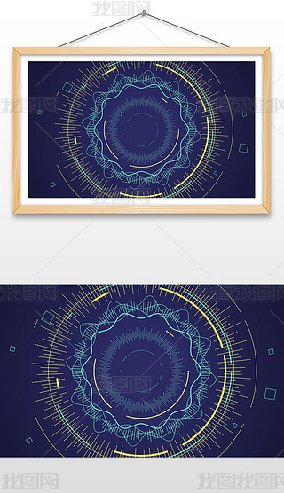 手绘科技梦幻人工智能未来科技感背景插画