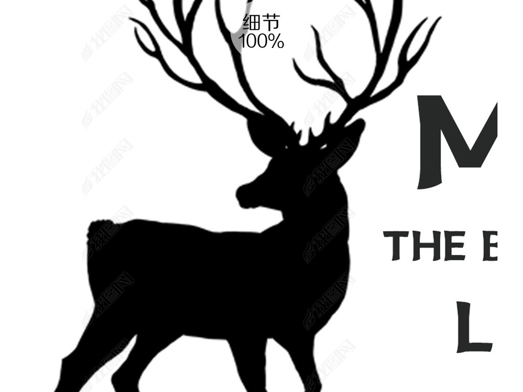 北欧风小鹿门帘图案设计