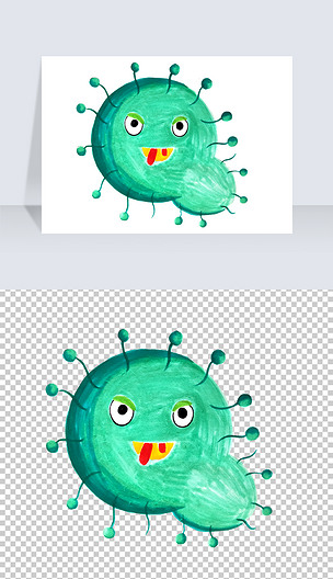 手绘冠状病毒png