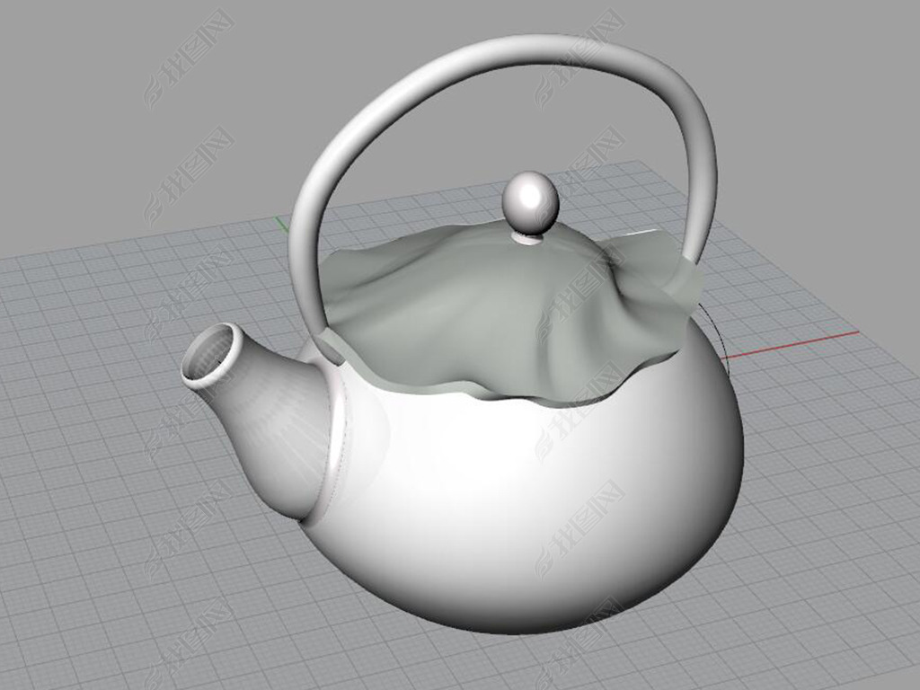 荷花荷叶茶具壶犀牛模型