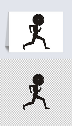 奔跑的人创意挂钟面板cdr矢量图