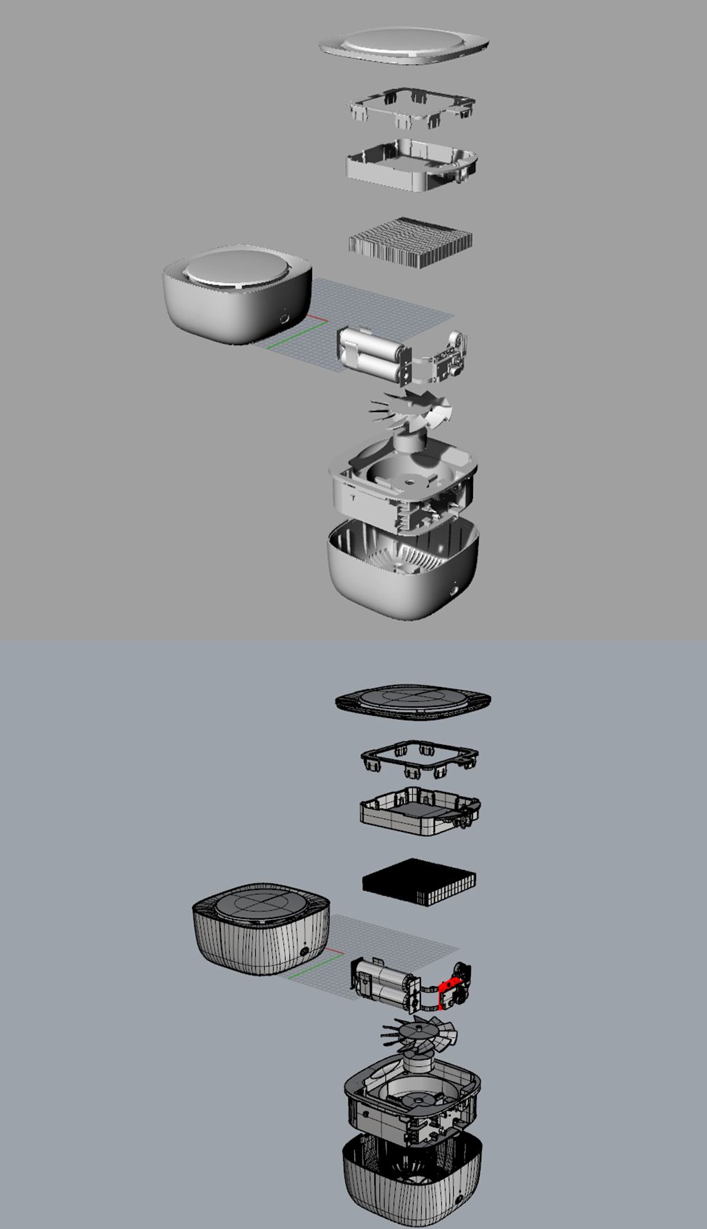 米家驱蚊器内部结构零件爆炸图犀牛模型3d模型obj模型