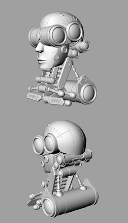 蒸汽朋克图片素材单体模型|人工智能机械人体头部蒸汽朋克犀牛模型3d