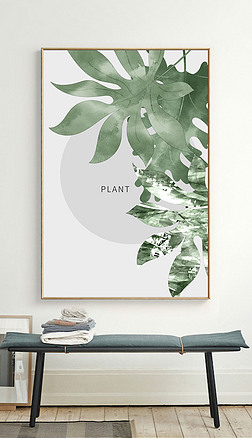 ins现代简约小清新手绘田园植物北欧装饰画