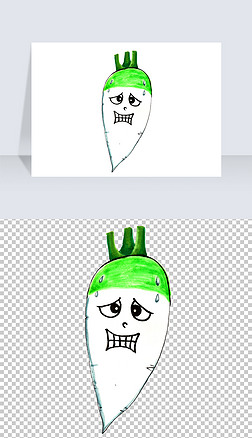 蔬菜表情白萝卜png