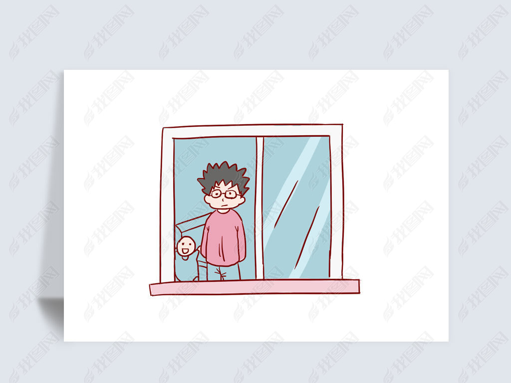 原创居家隔离手绘卡通元素版权可商用