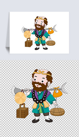 沙僧西游记卡通人物中国四大名著插画简笔画漫画小报手抄报