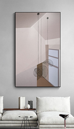 粉色高级灰装饰吊件莫兰迪空间小清新装饰画