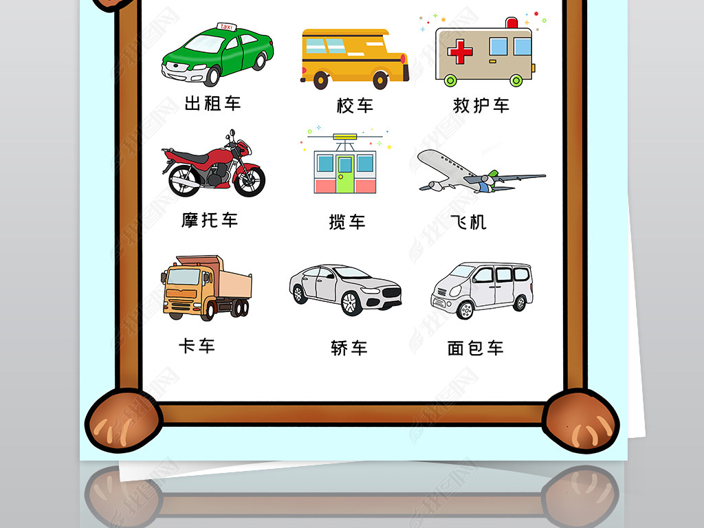 原创儿童早教挂图认识交通工具宝宝认识字神器拼音拼读训练字母表版权